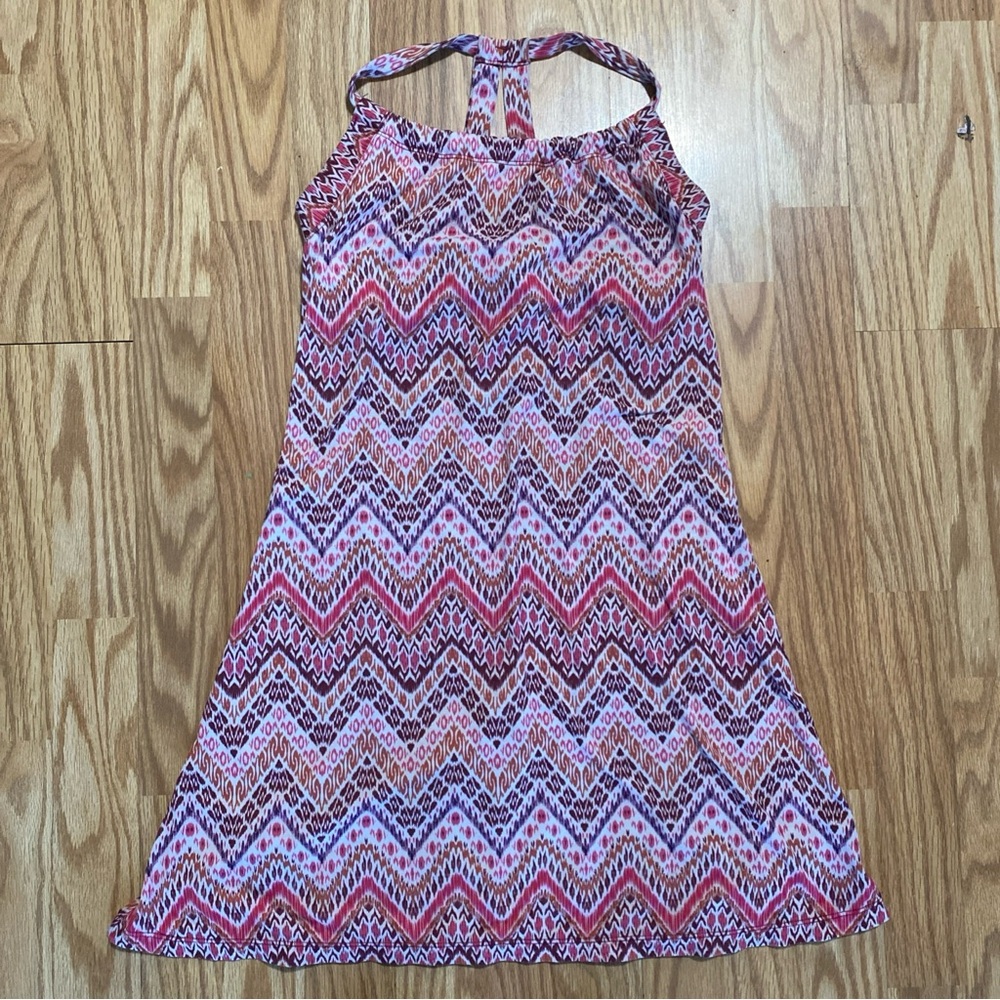 Prana Women's S Pink Purple Chevron Racerback Sleeveless Quinn Stretchy Dress